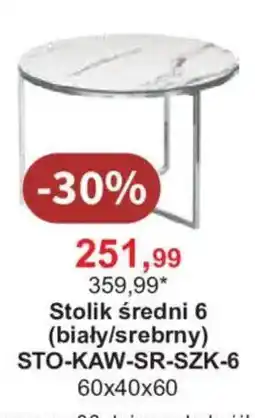 Meble Bodzio Stolik średni 6 (biały/srebrny) oferta