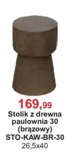 Meble Bodzio Stolik z drewna paulownia 30 (brązowy) oferta
