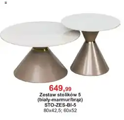 Meble Bodzio Zestaw stolików 5 (biały-marmur/brąz) oferta