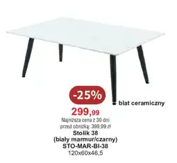Meble Bodzio Stolik 38 (biały marmur/czarny) oferta