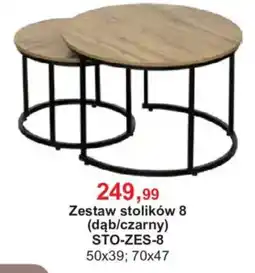 Meble Bodzio Zestaw stolików 8 (dąb/czarny) oferta