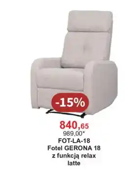 Meble Bodzio Fotel GERONA 18 z funkcją relax latte oferta