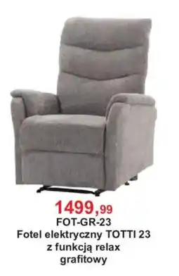 Meble Bodzio Fotel elektryczny TOTTI 23 z funkcją relax grafitowy oferta