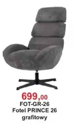 Meble Bodzio Fotel PRINCE 26 grafitowy oferta