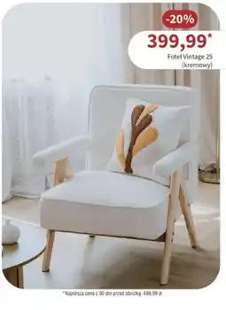 Meble Bodzio Fotel Vintage 25 (kremowy) oferta