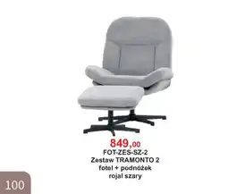 Meble Bodzio Zestaw TRAMONTO 2 fotel + podnóżek rojal szary oferta