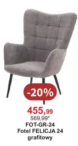 Meble Bodzio Fotel FELICJA 24 grafitowy oferta