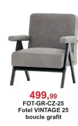 Meble Bodzio Fotel VINTAGE 25 boucle grafit oferta