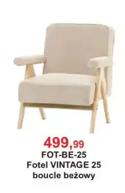 Meble Bodzio Fotel VINTAGE 25 boucle beżowy oferta