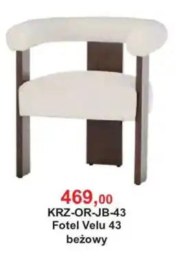Meble Bodzio Fotel Velu 43 beżowy oferta