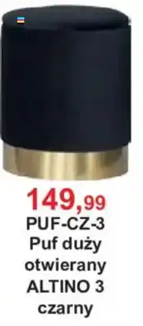 Meble Bodzio Puf duży otwierany ALTINO 3 czarny oferta