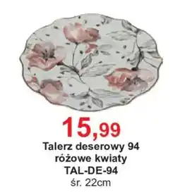 Meble Bodzio Talerz deserowy 94 rózowe kwiaty oferta