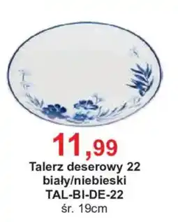 Meble Bodzio Talerz deserowy 22 biały/niebieski oferta