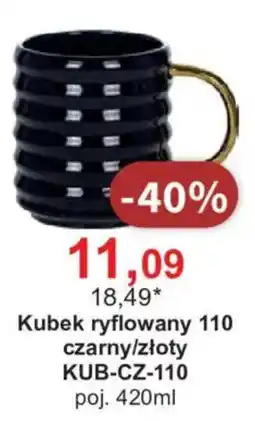 Meble Bodzio Kubek ryflowany 110 czarny/złoty oferta