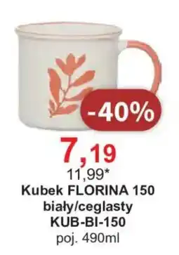 Meble Bodzio Kubek FLORINA 150 biały/ceglasty oferta