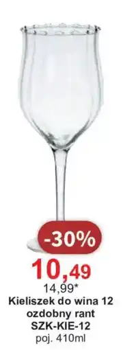 Meble Bodzio Kieliszek do wina 12 ozdobny rant oferta