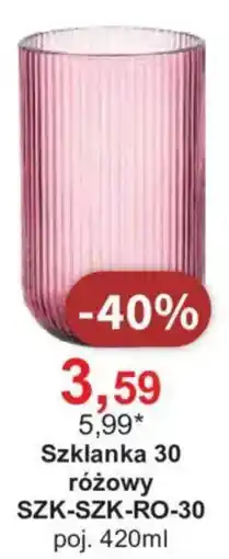 Meble Bodzio Szklanka 30 różowy oferta