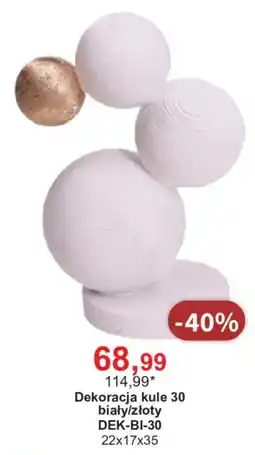 Meble Bodzio Dekoracja kule 30 biały/złoty oferta
