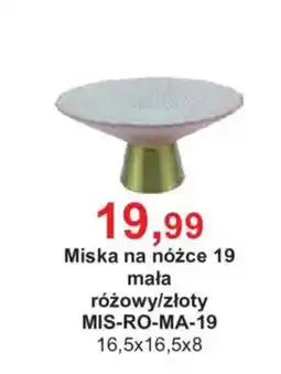 Meble Bodzio Miska na nóżce 19 mała różowy/złoty oferta