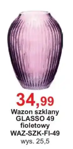 Meble Bodzio Wazon szklany GLASSO 49 fioletowy oferta