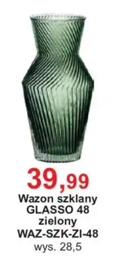 Meble Bodzio Wazon szklany GLASSO 48 zielony oferta