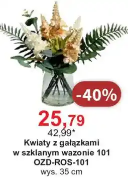 Meble Bodzio Kwiaty z gałązkami w szklanym wazonie 101 oferta