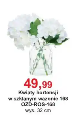 Meble Bodzio Kwiaty hortensji w szklanym wazonie 168 oferta