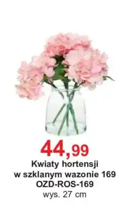 Meble Bodzio Kwiaty hortensji w szklanym wazonie oferta