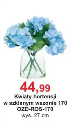 Meble Bodzio Kwiaty hortensji w szklanym wazonie oferta