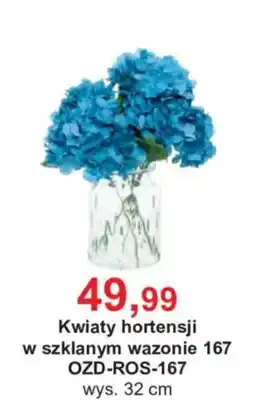 Meble Bodzio Kwiaty hortensji w szklanym wazonie oferta