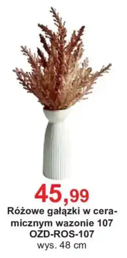 Meble Bodzio Różowe gałązki w ceramicznym wazonie 107 oferta