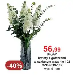 Meble Bodzio Kwiaty z gałązkami w szklanym wazonie 102 oferta