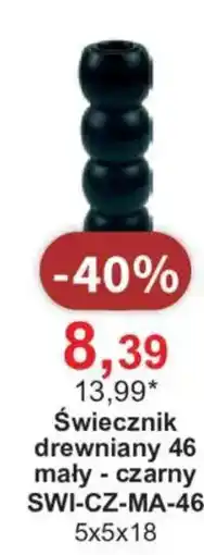 Meble Bodzio Świecznik drewniany 46 mały - czarny oferta