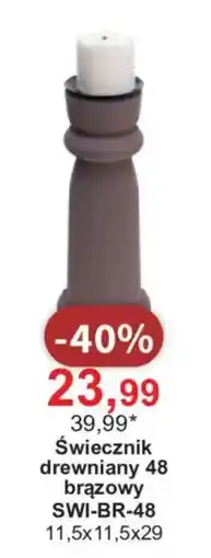 Meble Bodzio Świecznik drewniany 48 brązowy oferta