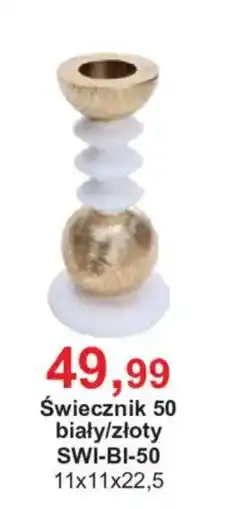 Meble Bodzio Świecznik 50 biały/złoty oferta