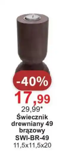 Meble Bodzio Świecznik drewniany 49 brązowy oferta