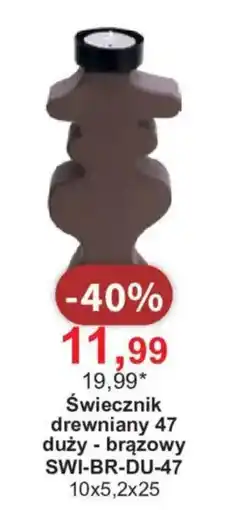Meble Bodzio Świecznik drewniany 47 duży - brązowy oferta