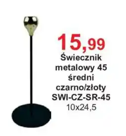 Meble Bodzio Świecznik metalowy 45 średni czarno/złoty oferta