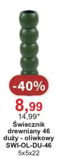 Meble Bodzio Świecznik drewniany 46 duży - oliwkowy oferta