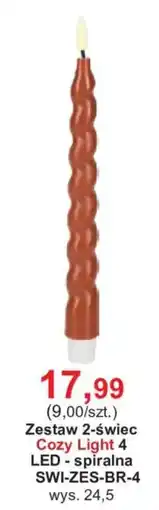 Meble Bodzio Zestaw 2-świec Cozy Light 4 LED - spiralna oferta