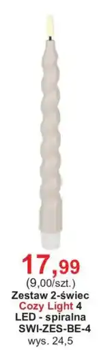 Meble Bodzio Zestaw 2-świec Cozy Light 4 LED - spiralna oferta