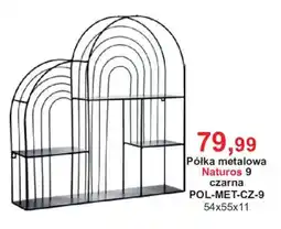 Meble Bodzio Półka metalowa Naturos 9 czarna oferta