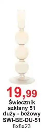 Meble Bodzio Świecznik szklany 51 duży - beżowy oferta