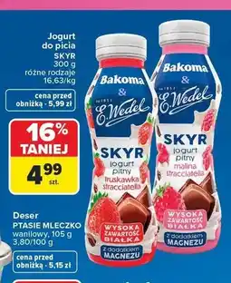 Carrefour Jogurt pitny Skyr Bakoma E.Wedel o smaku truskawka stracciatella oferta