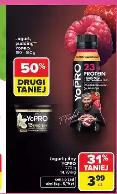 Carrefour Jogurt pitny proteinowy YoPro truskawka-malina oferta