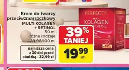 Carrefour Krem do twarzy przeciwzmarszczkowy Perfecta Multi Kolagen + Retinol oferta