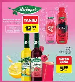 Carrefour Koncentrat napoju Herbapol oranżada czerwona oferta