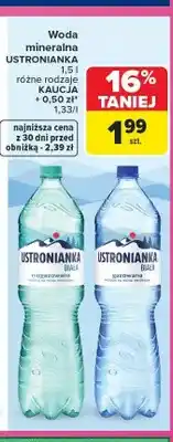Carrefour Woda mineralna Ustronianka Biała Gazowana oferta