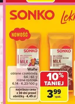 Carrefour Wafle kukurydziane w czekoladzie mlecznej Sonko oferta