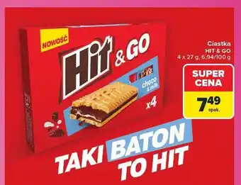 Carrefour Ciastka Hit & Go choco & milk 4-pak oferta